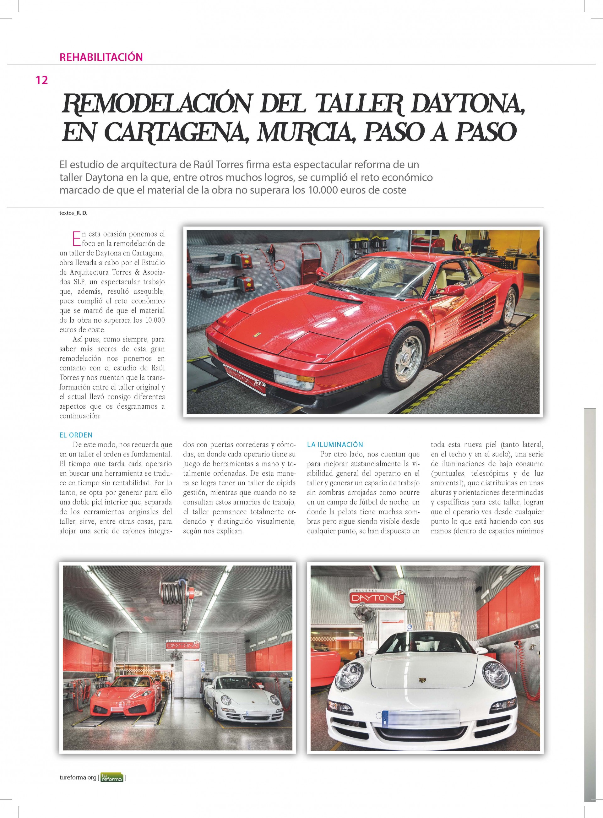 Revista Tu Reforma. Remodelación Taller Daytona